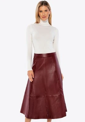 Skórzana spódnica midi bordowa Wittchen