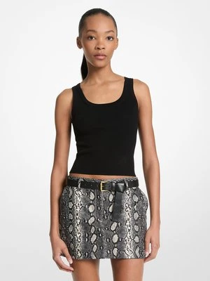 Skórzana spódnica mini z fakturą łuski węża MICHAEL Michael Kors