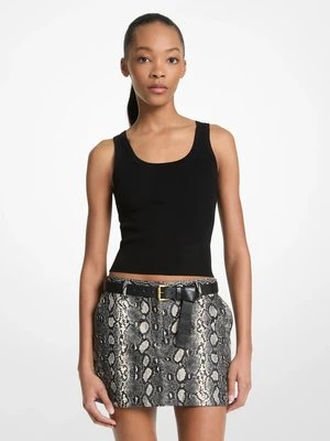 Skórzana spódnica mini z fakturą łuski węża MICHAEL Michael Kors