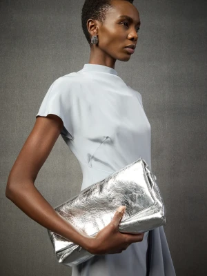 SKÓRZANA SREBRNA TORBA LIVIANA CONTI