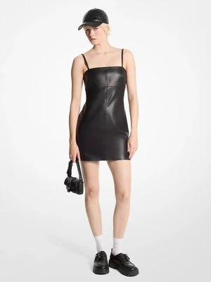 Skórzana sukienka mini na ramiączkach MICHAEL Michael Kors