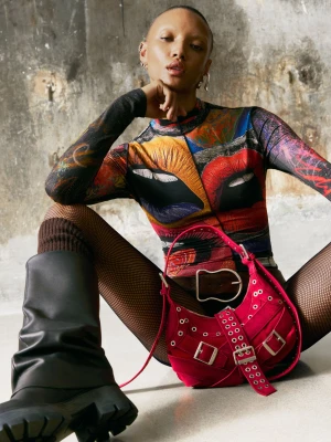 Skórzana torba joy Desigual czerwony