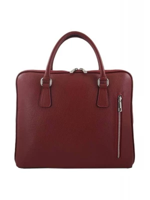 Skórzana torba na laptopa Casual - Czerwona Merg