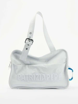 Skórzana torba na zakupy (IM)PERFECTION ze skóry cielęcej z efektem crinkle PATRIZIA PEPE