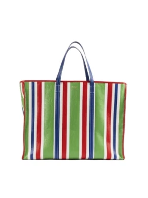 Skórzana torba Shopper w paski Balenciaga