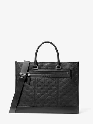 Skórzana torba tote z wytłoczonym logo Jet Set Michael Kors Mens