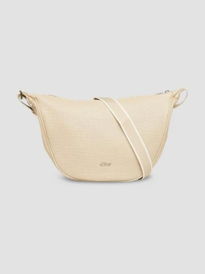 Skórzana torba typu crossbody z regulowanym paskiem na ramię s.Oliver beżowy