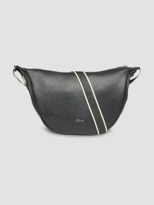 Skórzana torba typu crossbody z regulowanym paskiem na ramię s.Oliver czarny