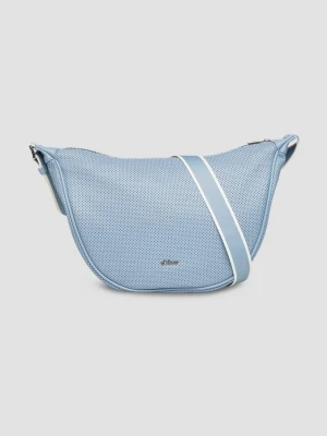 Skórzana torba typu crossbody z regulowanym paskiem na ramię s.Oliver niebieski