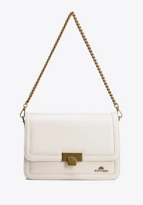 Skórzana torebka crossbody z łańcuszkiem kremowa Wittchen