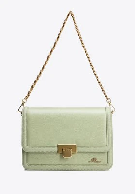 Skórzana torebka crossbody z łańcuszkiem pistacjowa Wittchen