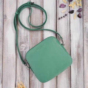 Skórzana torebka damska na ramię elegancka włoska zielony Merg