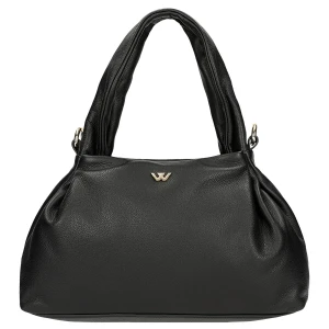 Mała czarna torebka damska ze skóry licowej 80392-51 Wojas