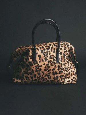 Skórzana torebka kuferek w panterkę PATRIZIA PEPE