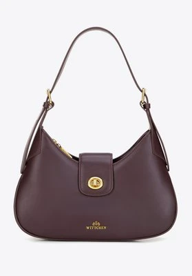 Skórzana torebka na ramię z odpinanym paskiem bordowa Wittchen