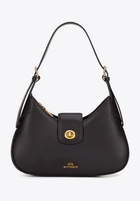 Skórzana torebka na ramię z odpinanym paskiem ciemny brąz Wittchen