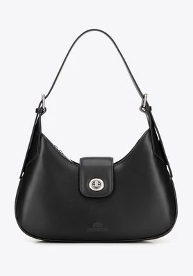 Skórzana torebka na ramię z odpinanym paskiem czarna Wittchen