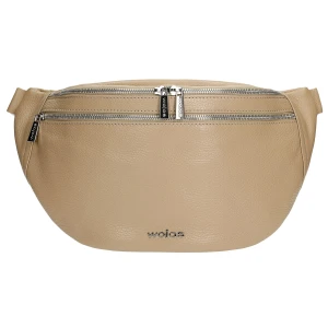 Skórzana beżowa torebka nerka 80298-54 Wojas