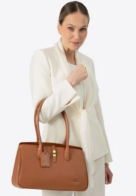 Skórzana torebka shopper z chwostem brązowa Wittchen