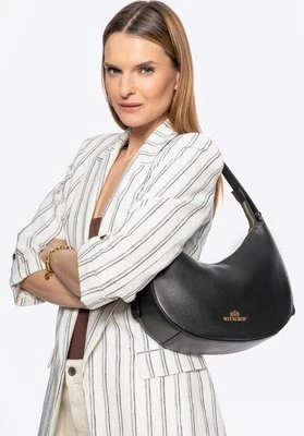 Skórzana torebka typu bagietka czarna Wittchen