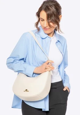 Skórzana torebka typu bagietka kremowa Wittchen