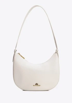 Skórzana torebka typu bagietka kremowa Wittchen