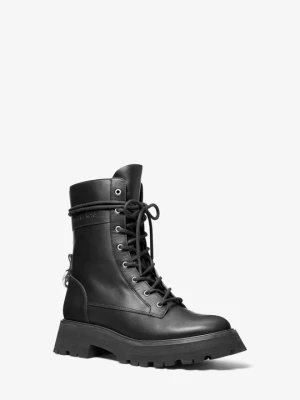 Skórzane botki Caleb w militarnym stylu Michael Kors CZARNY (Czarny)