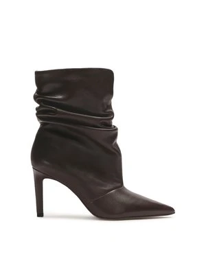 Skórzane botki z marszczoną cholewką Kazar