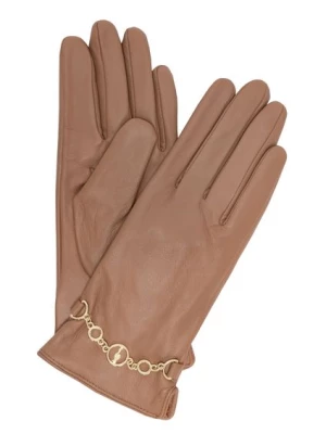 Skórzane brązowe rękawiczki damskie OCHNIK