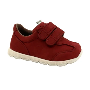 Skórzane buty dziecięce casualowe Mazurek 1362 rzepy czerwone
