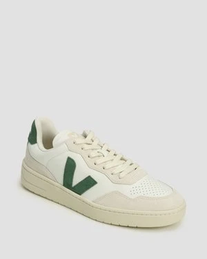 Skórzane Buty Męskie Veja V-90 Białe