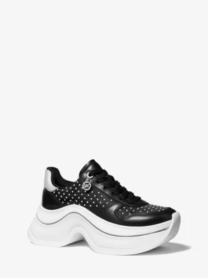 Skórzane buty sportowe Arla z ćwiekami Michael Kors CZARNY (Czarny)