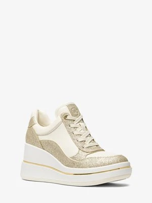 Skórzane buty sportowe na koturnie Emmy z charakterystycznym logo Michael Kors BLADOZŁOTY (Złoty)