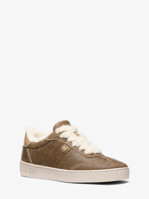 Skórzane buty sportowe Scotty z futerkiem i efektem znoszenia Michael Kors