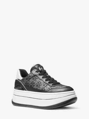 Skórzane buty sportowe z metalicznym monogramem Empire Michael Kors