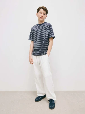 Skórzane buty w stylu żeglarskim niebieski - Dzieci - - MANGO KIDS