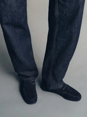 Skórzane buty w stylu żeglarskim niebieski indygo - Mężczyzna - MANGO MAN
