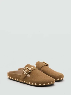 Skórzane buty z ćwiekami piaskowy - Kobieta - - MANGO