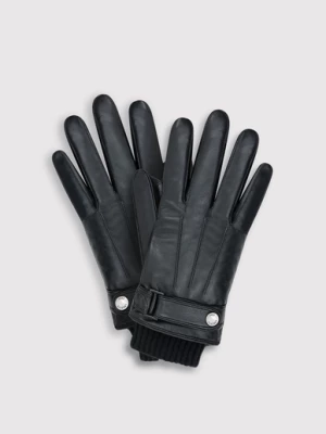 Skórzane czarne rękawiczki męskie Pako Lorente