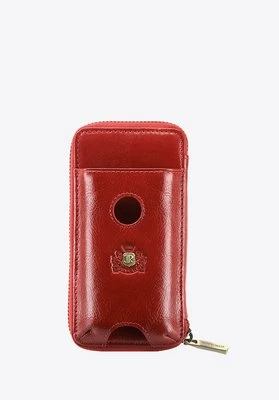 Skórzane czerwone etui na telefon czerwone Wittchen