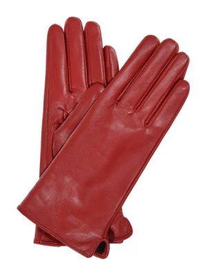 Skórzane czerwone rękawiczki damskie OCHNIK