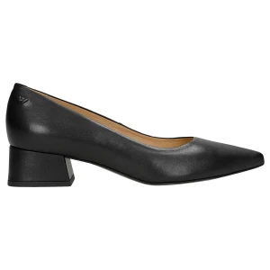 Czarne czółenka damskie ze skóry licowej 35140-51 Wojas