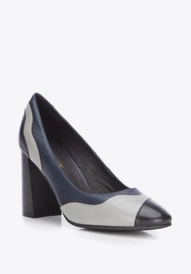 Skórzane czółenka kontrastowe Wittchen