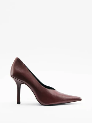 Skórzane czółenka Minimal Shape Patrizia Pepe brązowy