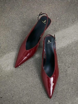 Skórzane czółenka na obcasie PATRIZIA PEPE