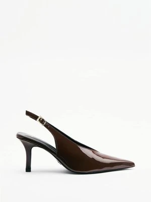 Skórzane czółenka na obcasie PATRIZIA PEPE