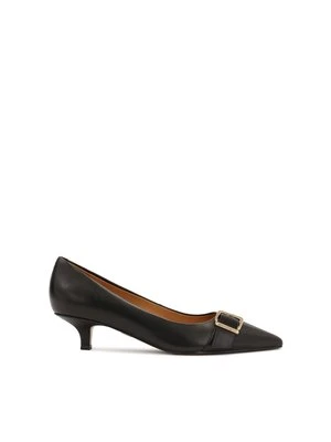 Skórzane czółenka z obcasami typu kitten heel Kazar