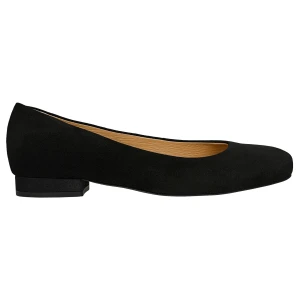 Czarne baleriny damskie na 2cm obcasie 44069-61 Wojas