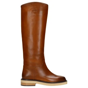 Jasnobrązowe skórzane kozaki typu oficerki 71064-53 Wojas