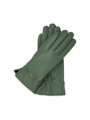 Skórzane damskie rękawiczki w kolorze zielonym Kazar
